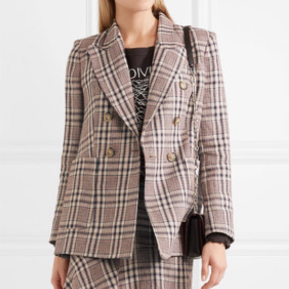 Isabel Marant Janey blazer in red and blue plaid size 34